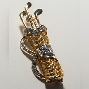 Ladies Gold Tone Vintage Golf Brooch Pin (3 For $20 Sale)